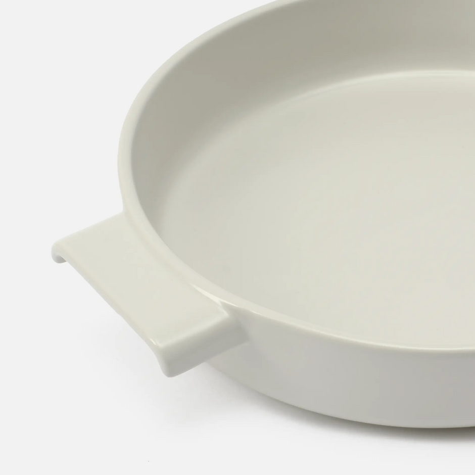 Okrúhla zapekacia misa Terra, ø 26 cm - Kameninová zapekacia misa, krémová