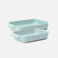 Sada mís Terra, 2 diely - Kameninové zapekacie misy, svetlo modré