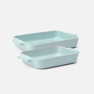 Sada mís Terra, 2 diely - Kameninové zapekacie misy, svetlo modré