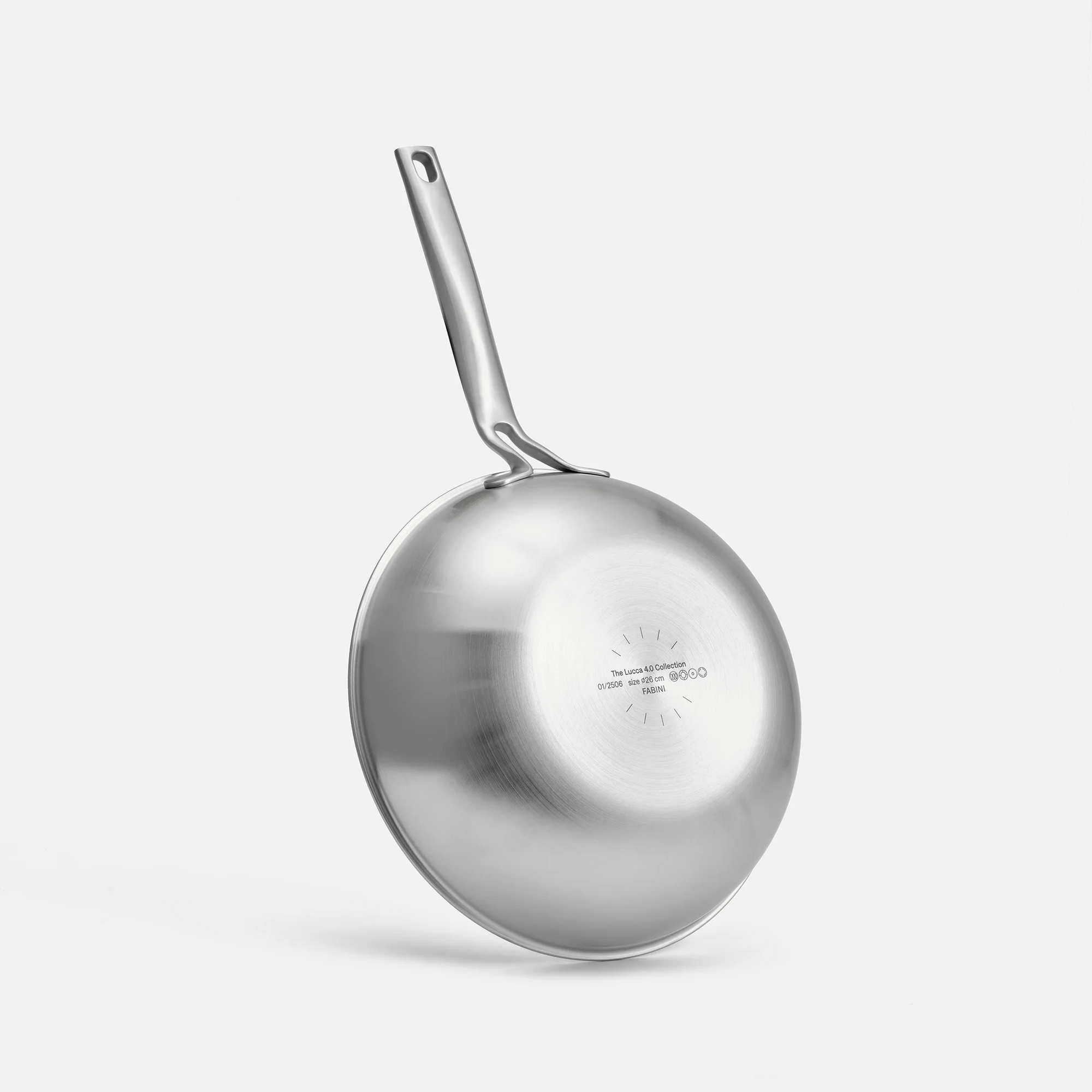 Wok panvica Lucca 4.0 Pro, ø 26 cm - Nerezová beznitová panvica z viacvrstvovej nerezovej ocele s pokrievkou