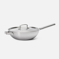 Wok panvica Lucca 4.0 Standard, ø 30 cm - Nerezová beznitová panvica z viacvrstvovej nerezovej ocele s pokrievkou