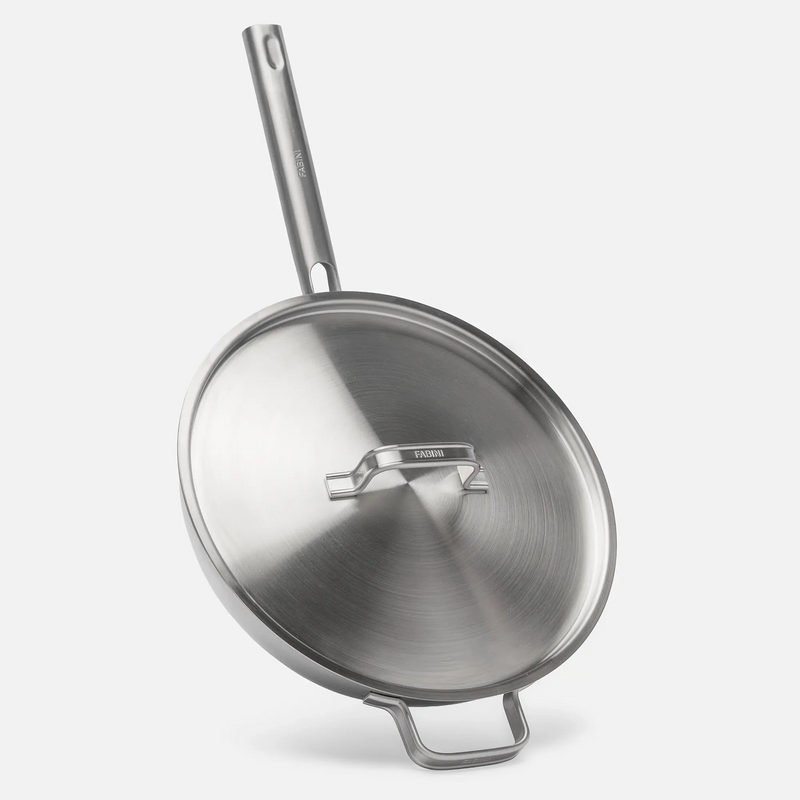 Wok panvica Lucca 4.0 Standard, ø 30 cm - Nerezová beznitová panvica z viacvrstvovej nerezovej ocele s pokrievkou