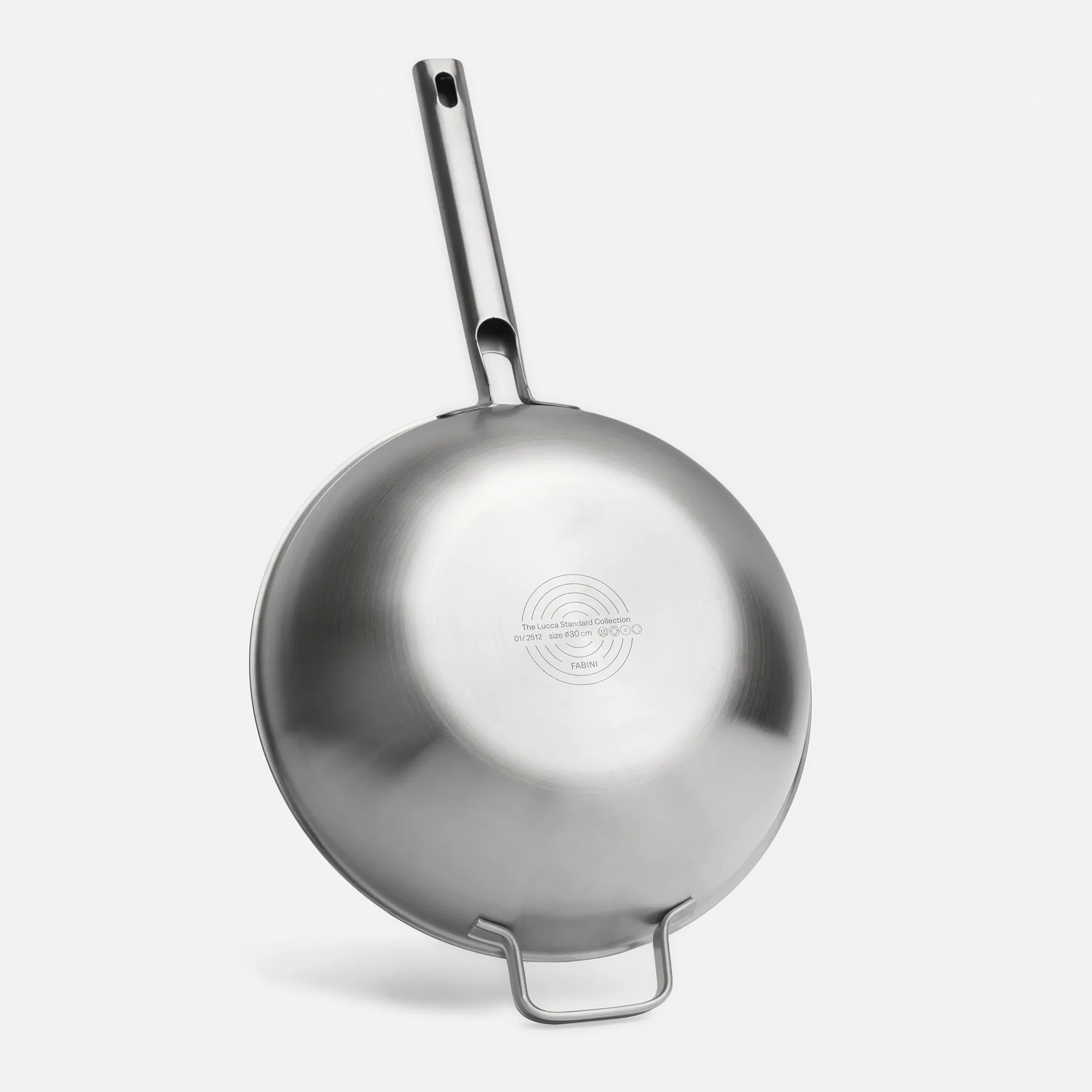 Wok panvica Lucca 4.0 Standard, ø 30 cm - Nerezová beznitová panvica z viacvrstvovej nerezovej ocele s pokrievkou