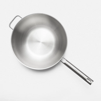 Wok panvica Lucca 4.0 Standard, ø 30 cm - Nerezová beznitová panvica z viacvrstvovej nerezovej ocele s pokrievkou