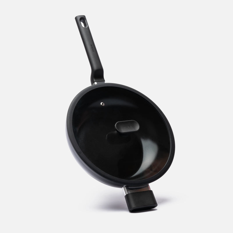 Wok panvica Meda 5.0 Economy, ø 28 cm - Nepriľnavá panvica s keramickým povrchom s pokrievkou, čierna