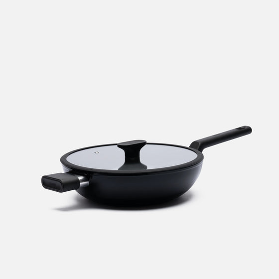 Wok panvica Meda 5.0 Economy, ø 28 cm - Nepriľnavá panvica s keramickým povrchom s pokrievkou, čierna