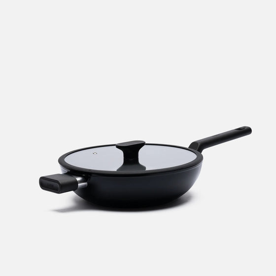 Wok panvica Meda 5.0 Economy, ø 28 cm - Nepriľnavá panvica s keramickým povrchom s pokrievkou, čierna