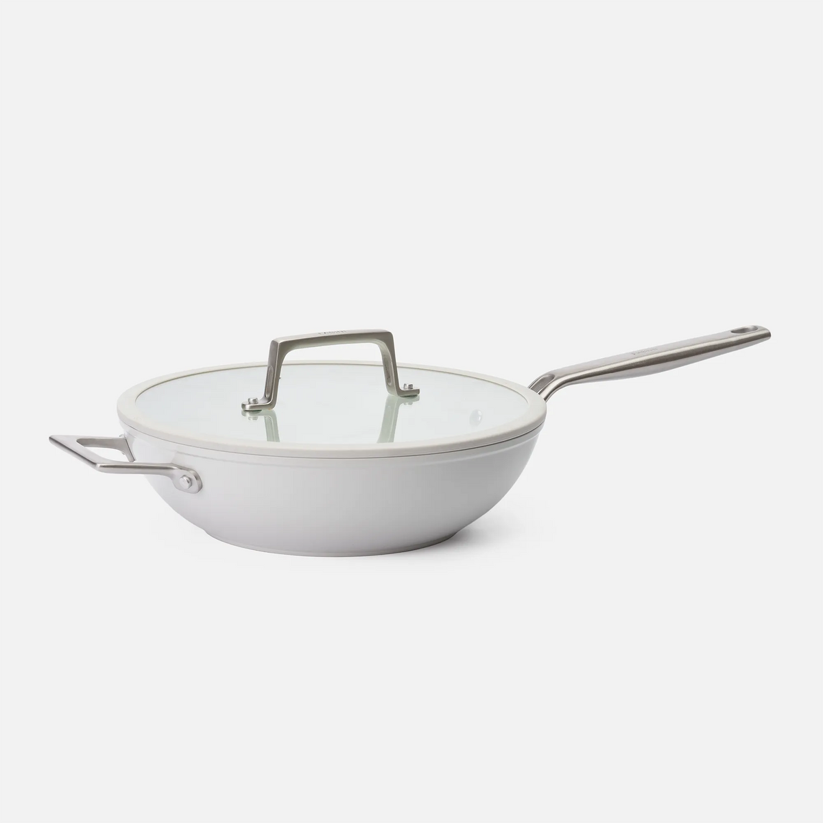 Wok panvica Meda 5.0 Pro, ø 28 cm - Nepriľnavá panvica s keramickým povrchom s pokrievkou, svetlosivá