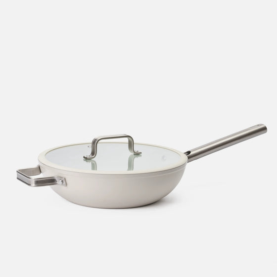 Panvica wok Meda 5.0 Standard, ø 28 cm - Nepriľnavá panvica s keramickým povrchom s pokrievkou, krémová