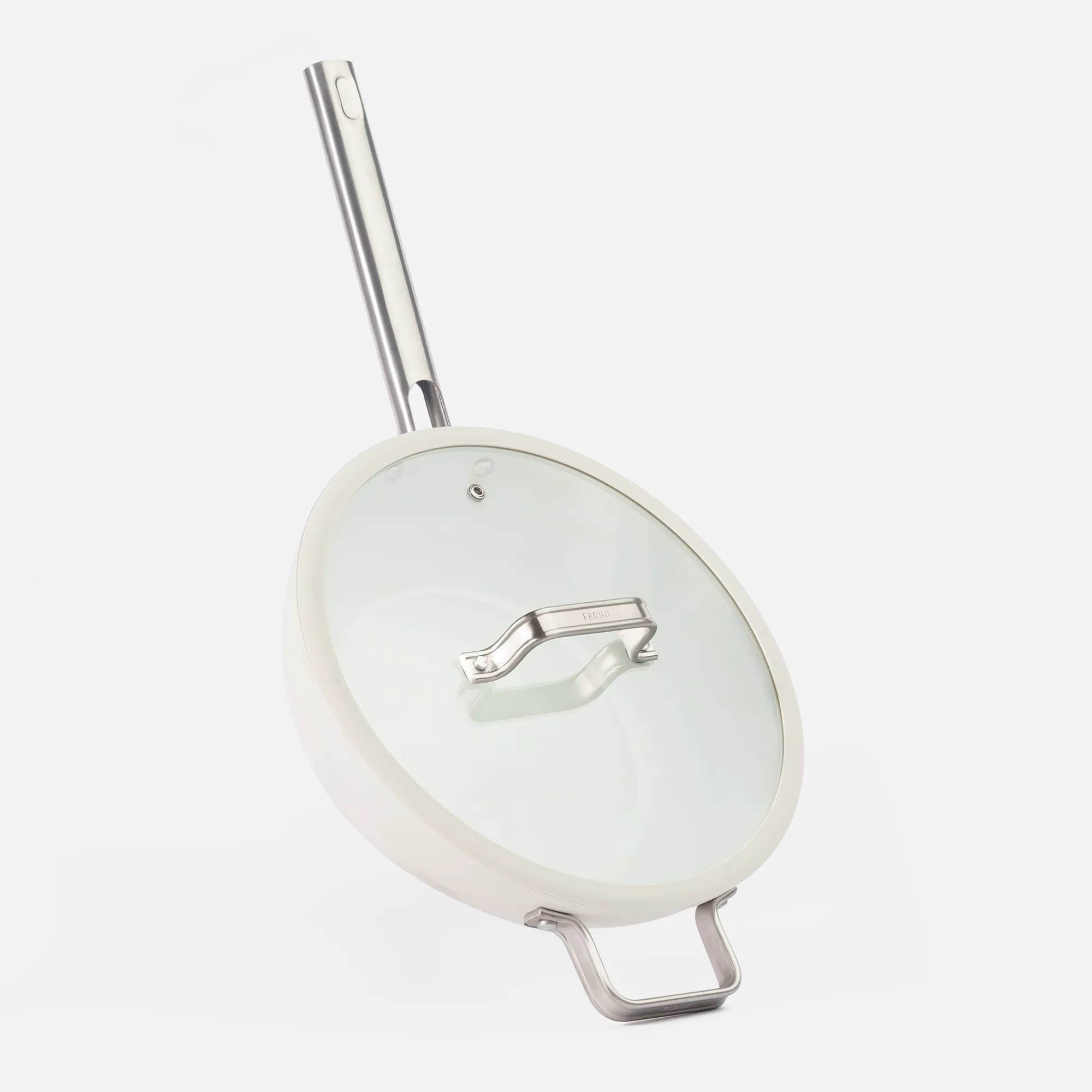 Panvica wok Meda 5.0 Standard, ø 28 cm - Nepriľnavá panvica s keramickým povrchom s pokrievkou, krémová
