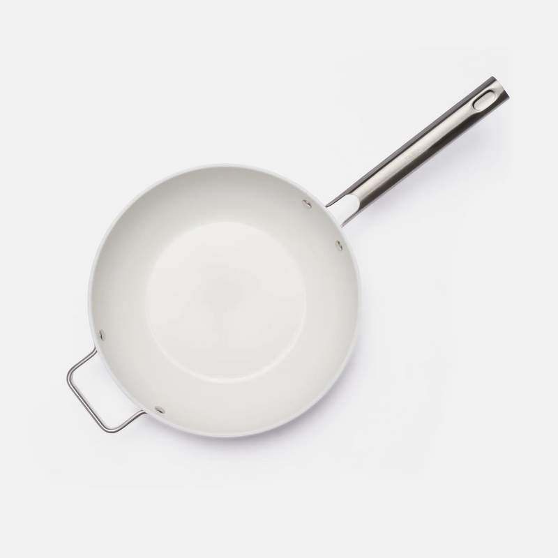 Panvica wok Meda 5.0 Standard, ø 28 cm - Nepriľnavá panvica s keramickým povrchom s pokrievkou, krémová