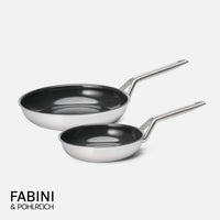 Sada panvíc FABINI & Pohlreich 2.0, ø 20 cm + ø 26 cm, 2 diely - Nepriľnavé nerezové beznitové panvice s keramickým povrchom z viacvrstvovej nerezovej ocele