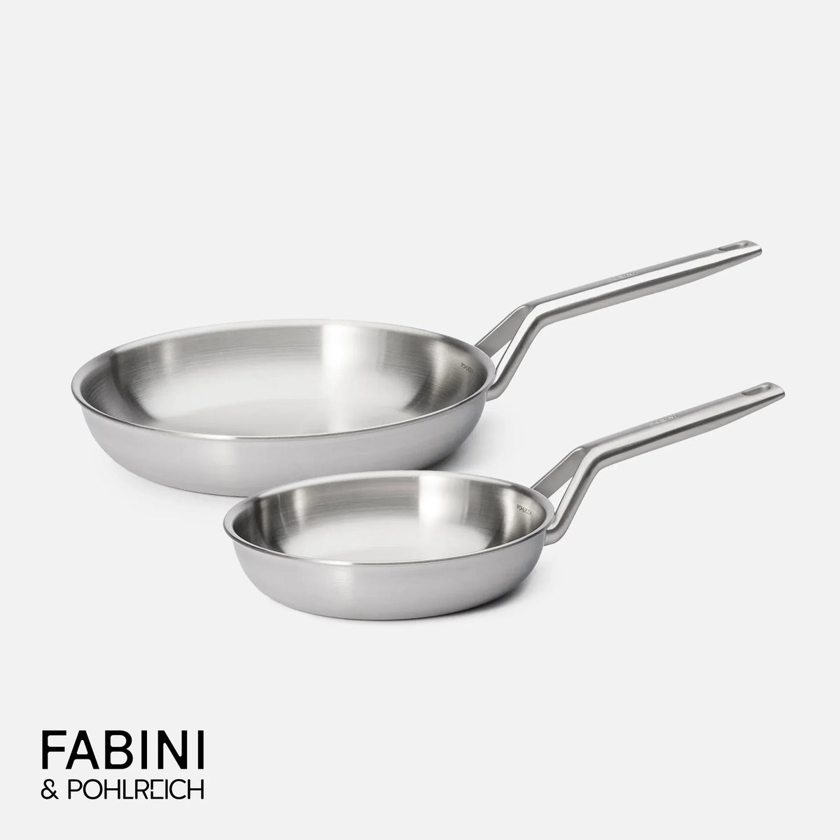Sada panvíc FABINI & Pohlreich 2.0, ø 20 cm + ø 26 cm, 2 diely - Nerezové beznitové panvice z viacvrstvovej nerezovej ocele