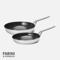 Sada panvíc FABINI & Pohlreich 2.0, ø 26 cm + ø 30 cm, 2 diely - Nepriľnavé nerezové beznitové panvice s keramickým povrchom z viacvrstvovej nerezovej ocele