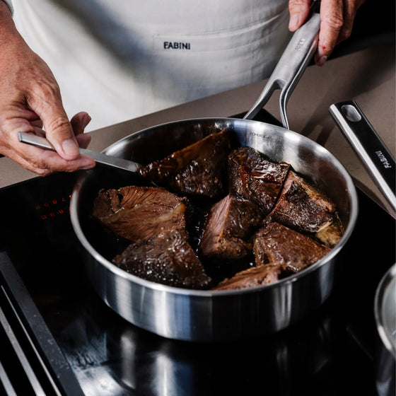 Základná sada riadu FABINI & Pohlreich, 7 dielov - Nerezový beznitový riad z päťvrstvovej nerezovej ocele