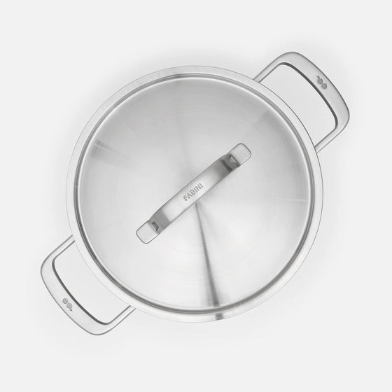 Hrniec FABINI & Pohlreich, ø 24 cm (8 l) - Nerezový beznitový hrniec z päťvrstvovej nerezovej ocele s pokrievkou