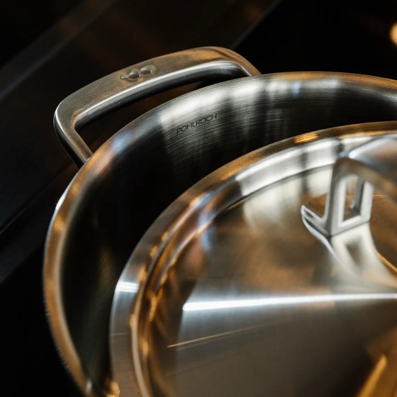 Hrniec FABINI & Pohlreich, ø 20 cm (3 l) - Nerezový beznitový hrniec z päťvrstvovej nerezovej ocele s pokrievkou