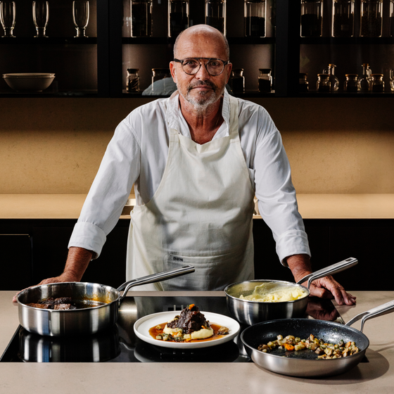 Základná sada riadu FABINI & Pohlreich, 7 dielov - Nerezový beznitový riad z päťvrstvovej nerezovej ocele