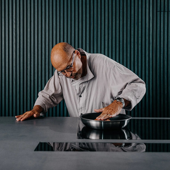 Sada panvíc FABINI & Pohlreich, 4 diely - Nerezové beznitové panvice z päťvrstvovej nerezovej ocele