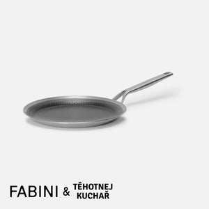 Palacinková panvica FABINI & Těhotnej kuchař 2.0, ø 28 cm - Panvica z nerezovej ocele s hybridným keramickým povrchom z viacvrstvovej nerezovej ocele