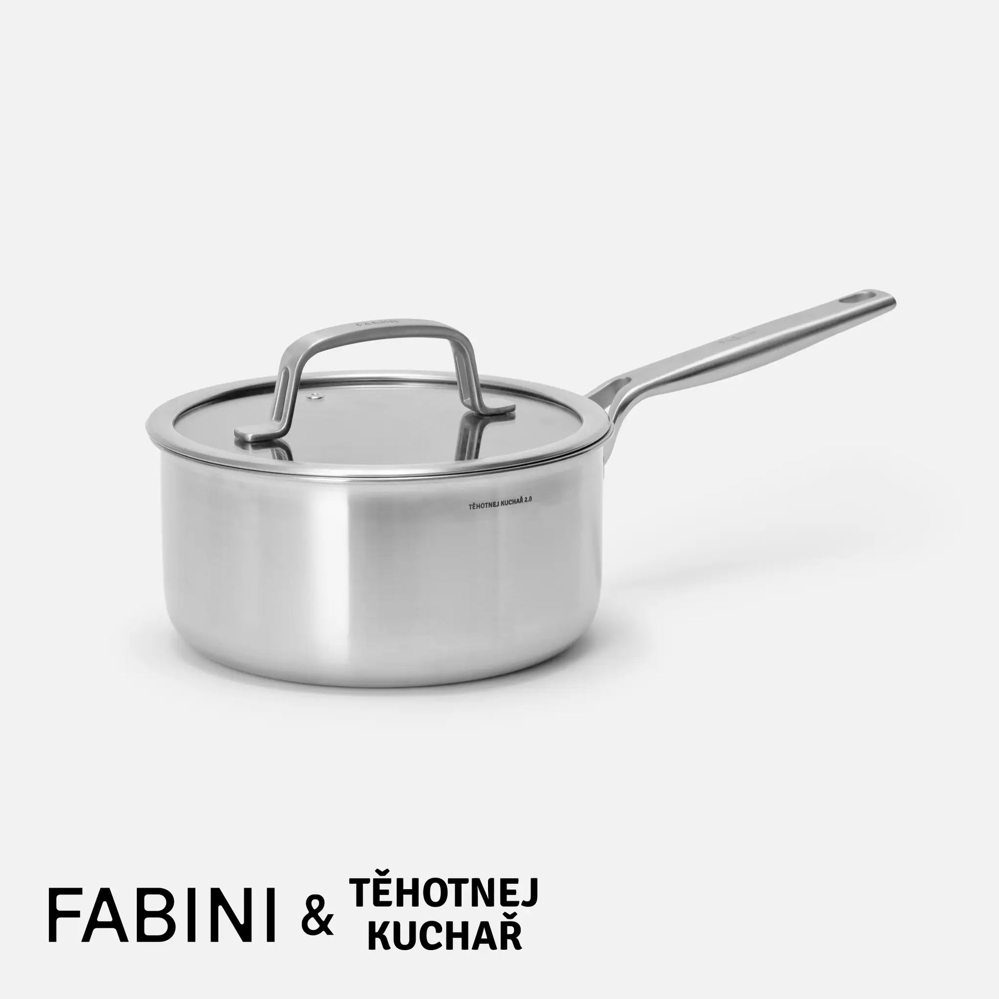 Rajnica FABINI & Těhotnej kuchař 2.0, ø 20 cm (3 l) - Nerezová beznytová rajnica s hybridným keramickým povrchom z viacvrstvovej nerezovej ocele s pokrievkou