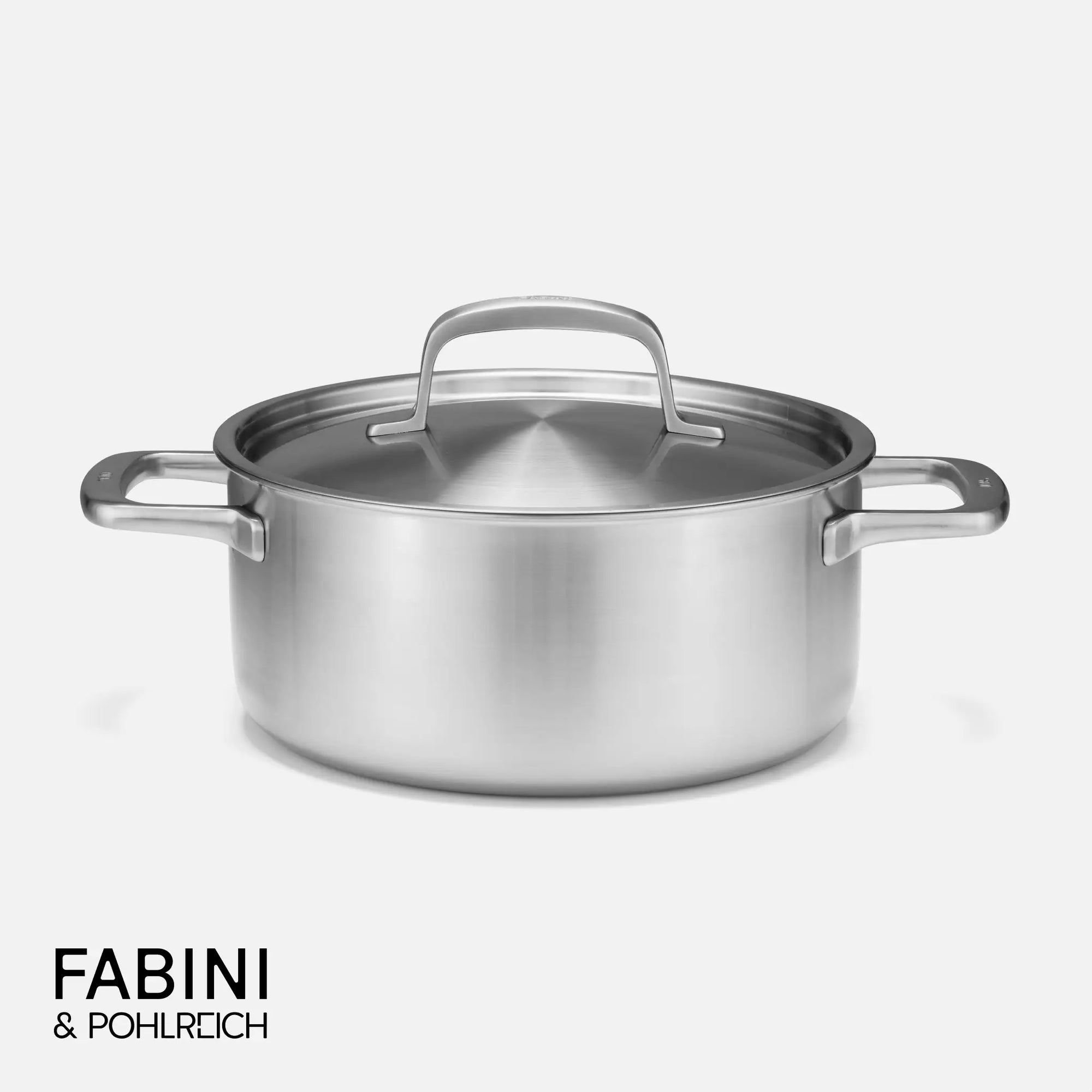 Nízky kastról FABINI & Pohlreich, ø 24 cm (4 l) - Nerezový beznitový kastról z päťvrstvovej nerezovej ocele s pokrievkou