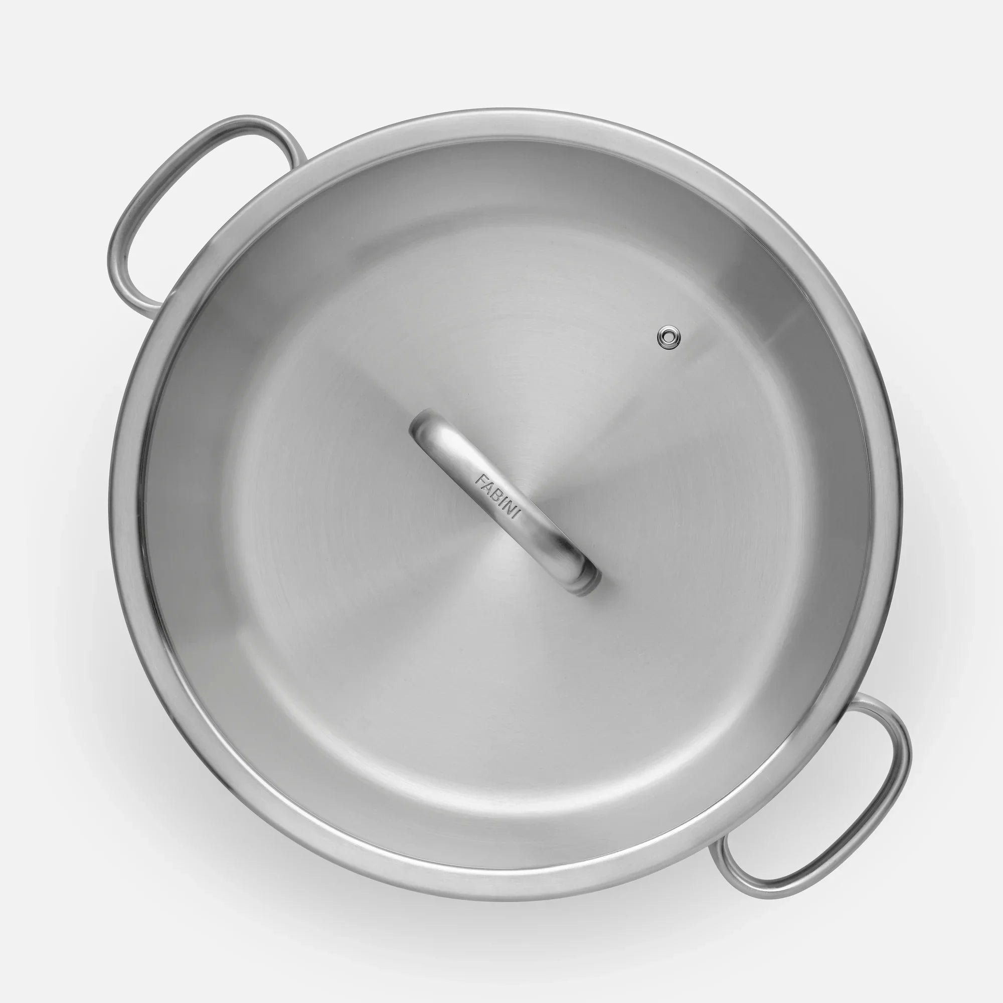 Kónická servírovacia tegame panvica FABINI & Punčochář, ø 30 cm (3,5 l) - Nerezová beznitová panvica z jednovrstvovej nerezovej ocele so sklenenou pokrievkou