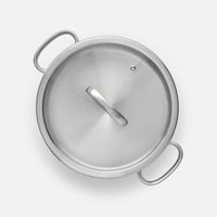 Servírovacia tegame panvica FABINI & Punčochář, ø 24 cm (2 l) - Nerezová beznitová panvica z jednovrstvovej nerezovej ocele so sklenenou pokrievkou
