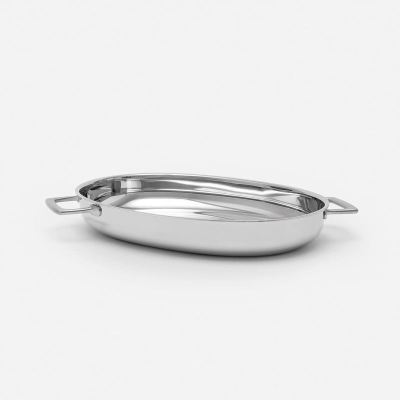 Oválny pekáč Lucca 4.0 Pro - Nerezový pekáč z leštenej viacvrstvovej nerezovej ocele s poklopom a roštom