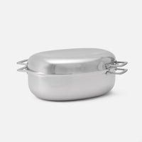 Oválny pekáč Lucca 4.0 Pro - Nerezový pekáč z leštenej viacvrstvovej nerezovej ocele s poklopom a roštom