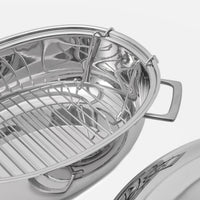 Oválny pekáč Lucca 4.0 Pro - Nerezový pekáč z leštenej viacvrstvovej nerezovej ocele s poklopom a roštom