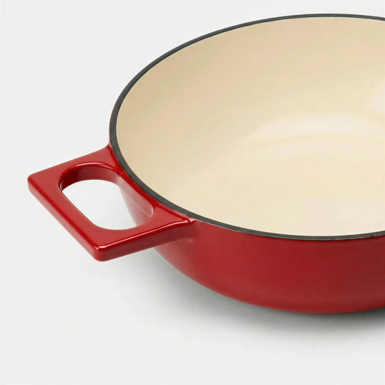 Tegame panvica Mattia 3.0, ø 26 cm - Smaltovaná liatinová panvica s pokrievkou, lesklá červená