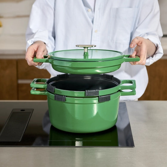 Stohovateľná sada riadu Mattia 3.0, ø 26 cm, 4 diely - Smaltovaný liatinový riad, lesklý červený