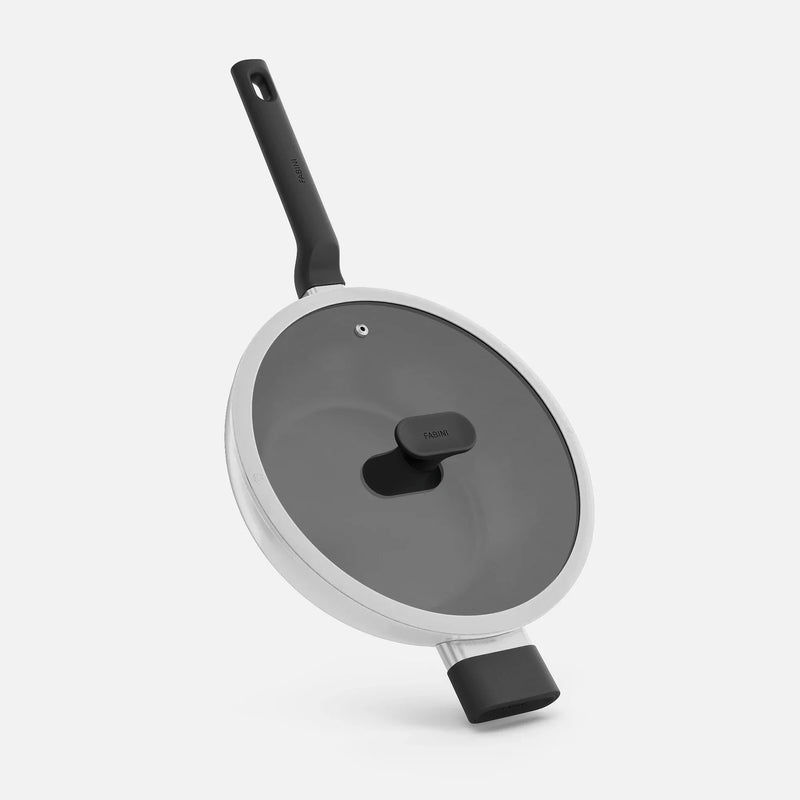 Wok panvica Meda 5.0 Economy, ø 28 cm - Nepriľnavá panvica s keramickým povrchom s pokrievkou, krémová