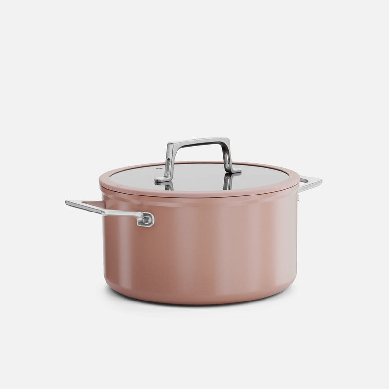 Kastról Meda 5.0 Pro, ø 24 cm (5,4 l) - Nepriľnavý kastról s keramickým povrchom s pokrievkou, broskyňovoružový