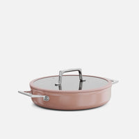Servírovacia tegame panvica Meda 5.0 Pro, ø 28 cm - Nepriľnavá panvica s keramickým povrchom s pokrievkou, broskyňovoružová
