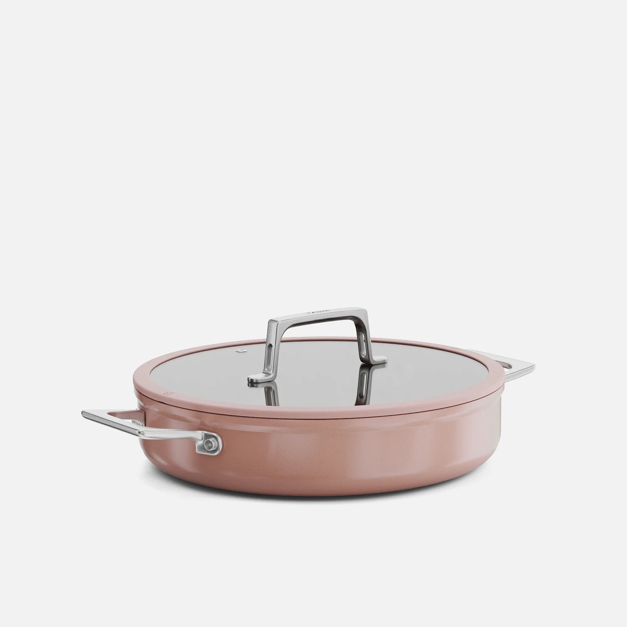 Servírovacia tegame panvica Meda 5.0 Pro, ø 28 cm - Nepriľnavá panvica s keramickým povrchom s pokrievkou, broskyňovoružová