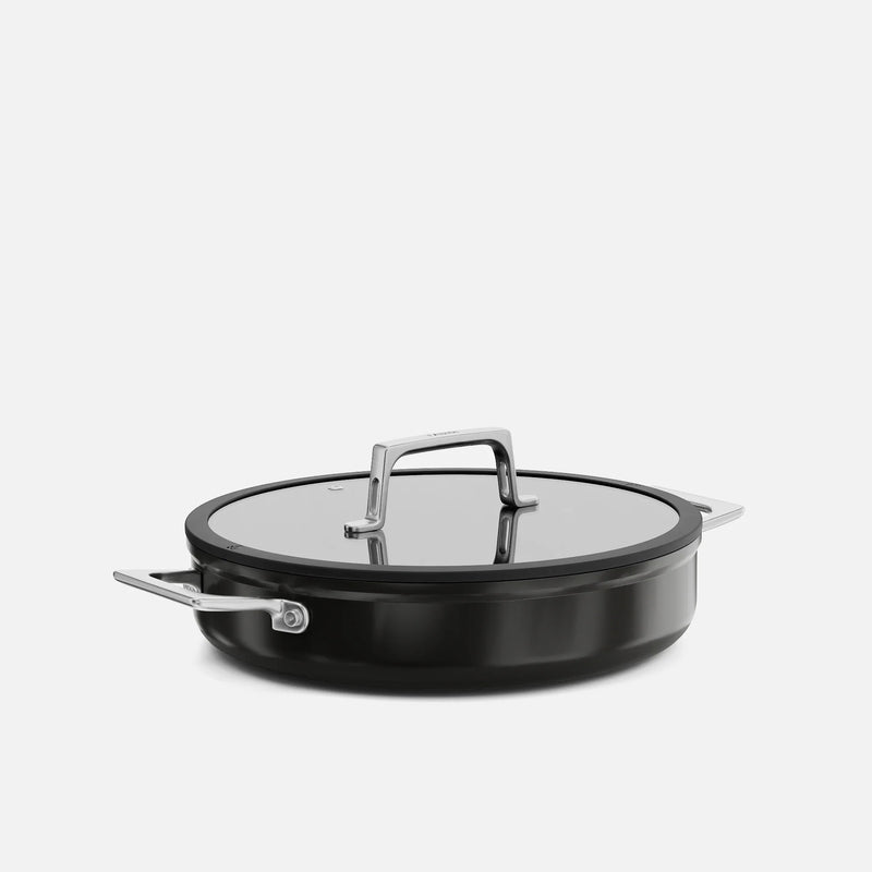 Servírovacia tegame panvica Meda 5.0 Pro, ø 28 cm - Nepriľnavá panvica s keramickým povrchom s pokrievkou, čierna