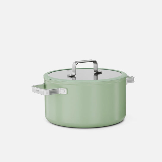 Kastról Meda 5.0 Standard, ø 24 cm (5,4 l) - Nepriľnavý kastról s keramickým povrchom s pokrievkou, šalviovo zelený