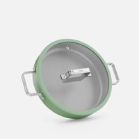 Servírovacia tegame panvica Meda 5.0 Standard, ø 28 cm - Nepriľnavá panvica s keramickým povrchom s pokrievkou, šalviovo zelená