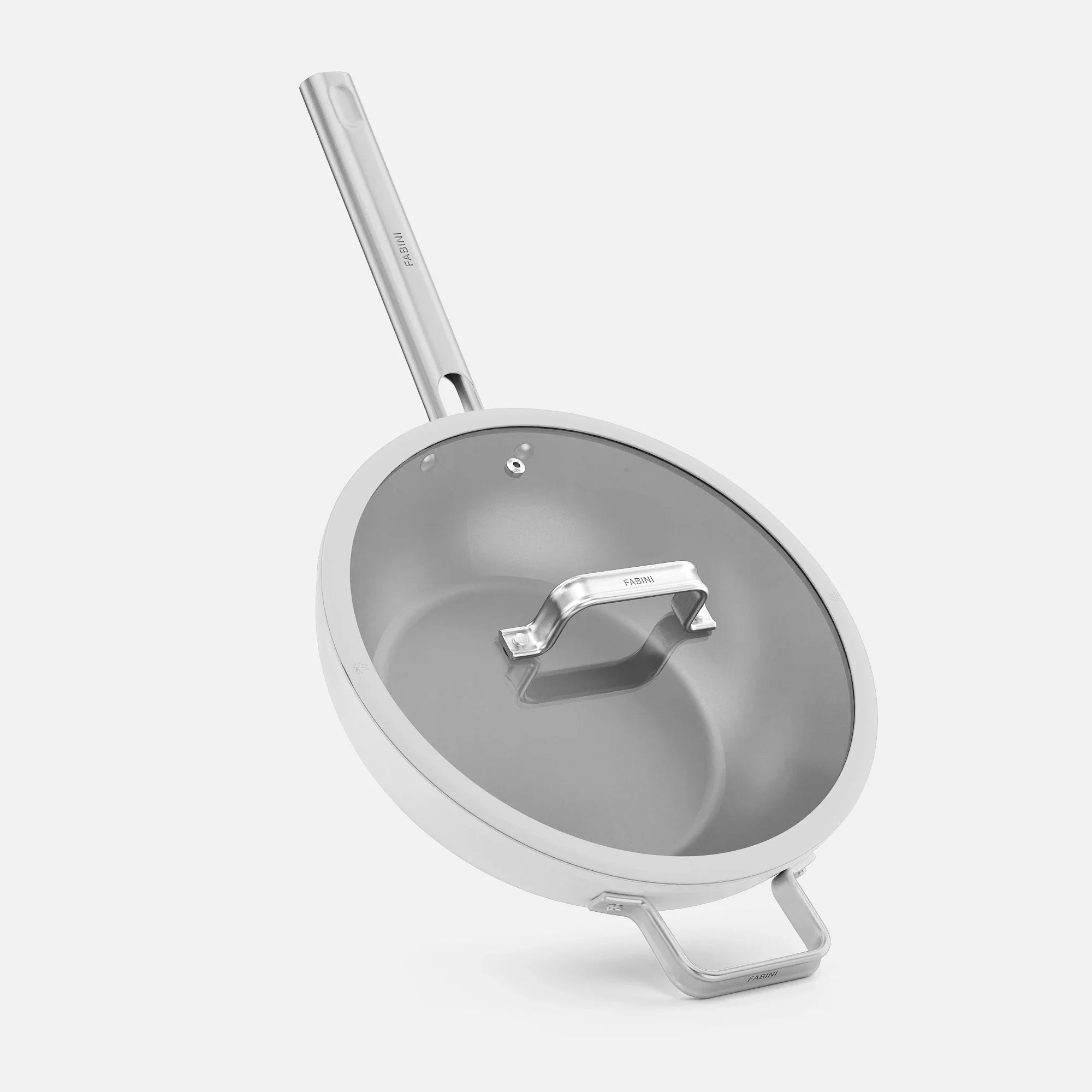 Panvica wok Meda 5.0 Standard, ø 28 cm - Nepriľnavá panvica s keramickým povrchom s pokrievkou, krémová