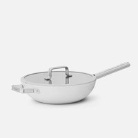 Panvica wok Meda 5.0 Standard, ø 28 cm - Nepriľnavá panvica s keramickým povrchom s pokrievkou, krémová