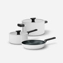 Sada riadu Meda 5.0 Economy, 5 dielov - Nepriľnavý riad s keramickým povrchom, krémový