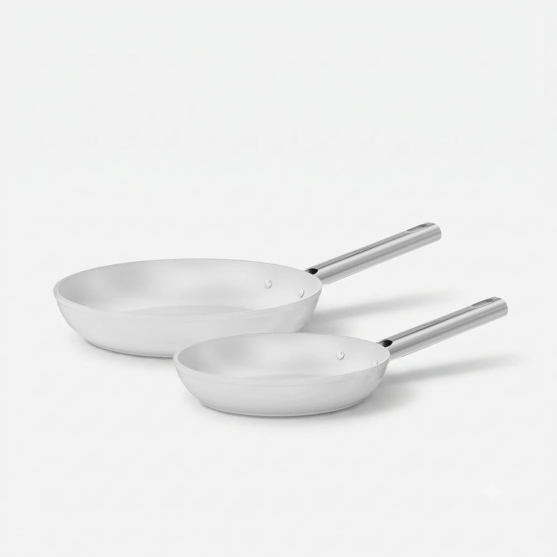 Sada panvíc Meda 5.0 Standard, ø 20 cm + ø 26 cm, 2 diely - Nepriľnavé panvice s keramickým povrchom, krémové