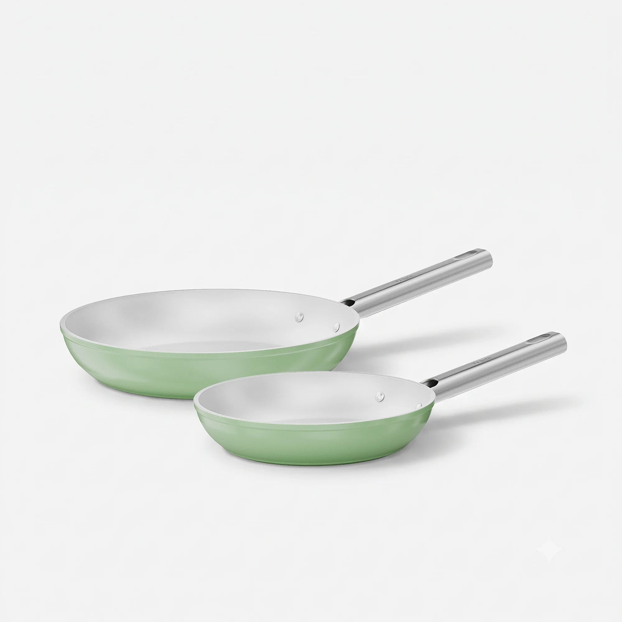 Sada panvíc Meda 5.0 Standard, ø 20 cm + ø 26 cm, 2 diely - Nepriľnavé panvice s keramickým povrchom, šalviovo zelené