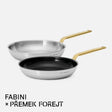Sada panvíc FABINI & Forejt, ø 26 cm, 2 diely - Nerezová beznitová panvica z viacvrstvovej nerezovej ocele + nepriľnavá nerezová beznitová panvica s keramickým povrchom z viacvrstvovej nerezovej ocele