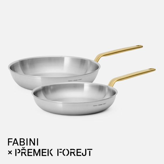 Sada panvíc FABINI & Forejt, ø 26 cm + ø 30 cm, 2 diely - Nerezové beznitové panvice z viacvrstvovej nerezovej ocele