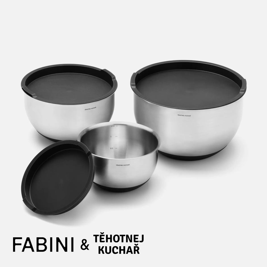 Sada mís FABINI & Těhotnej kuchař, 6 dielov - Nerezové misy