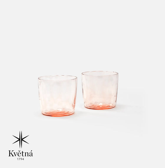 Súprava 2 pohárov z fúkaného skla FABINI & Tomáš Kučera, 200 ml, svetloružová