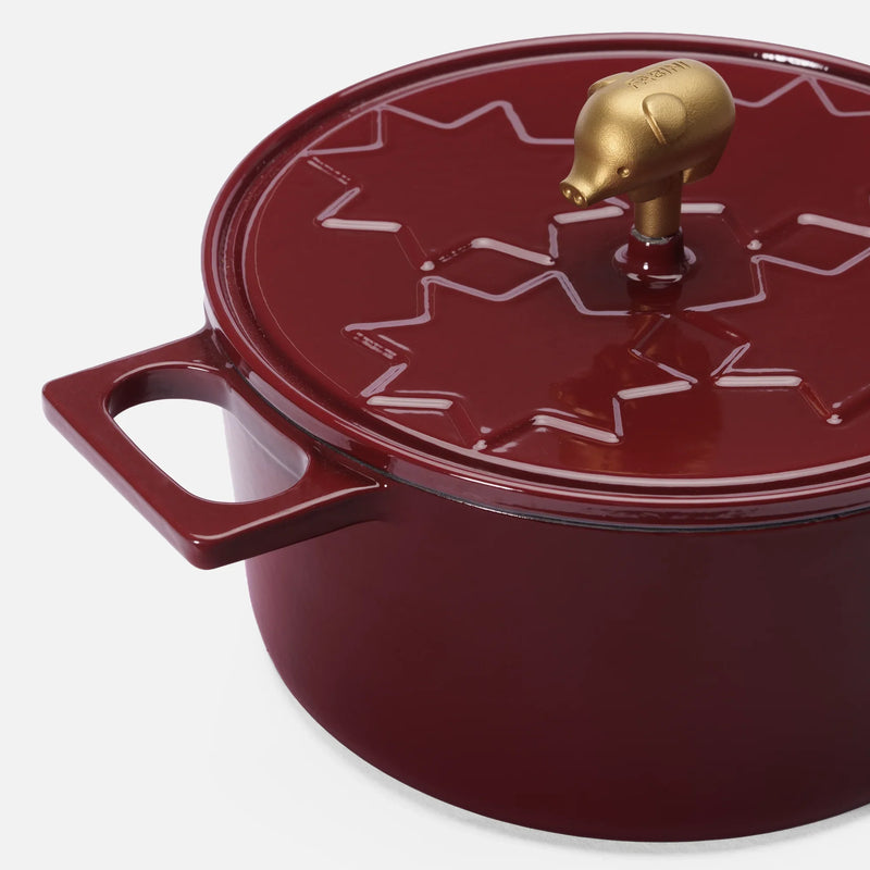 Vianočný kastról Mattia 3.0 Standard, ø 26 cm (5,5 l) - Smaltovaný liatinový kastról s pokrievkou, vínový
